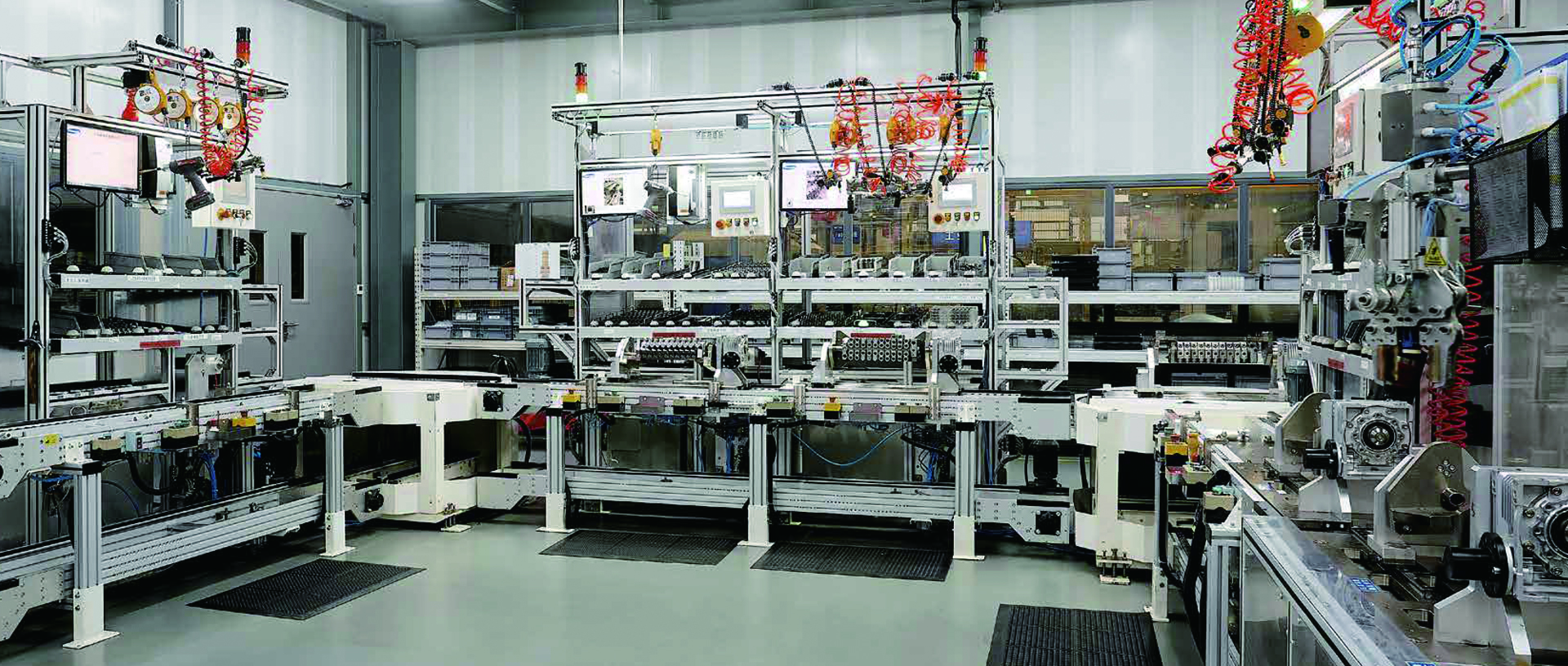 Small multiway valve assembly line